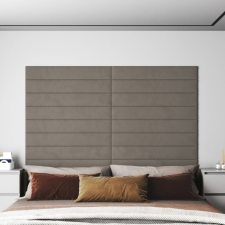 vidaXL 12 db világosszürke bársony fali panel 90x15 cm 1,62 m² tapéta, díszléc és más dekoráció