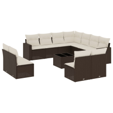 vidaXL 12 részes barna polyrattan kerti ülőgarnitúra párnákkal (3219133) kerti bútor