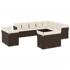 vidaXL 12 részes barna polyrattan kerti ülőgarnitúra párnákkal (3250372) kerti bútor