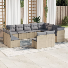vidaXL 12 részes bézs polyrattan kerti ülőgarnitúra párnákkal kerti bútor