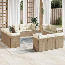 vidaXL 12 részes bézs polyrattan kerti ülőgarnitúra párnákkal kerti bútor