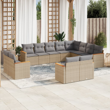 vidaXL 12 részes bézs polyrattan kerti ülőgarnitúra párnákkal kerti bútor