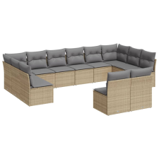 vidaXL 12 részes bézs polyrattan kerti ülőgarnitúra párnákkal (3218369) kerti bútor