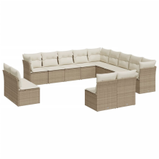 vidaXL 12 részes bézs polyrattan kerti ülőgarnitúra párnákkal (3218418) kerti bútor