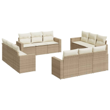vidaXL 12 részes bézs polyrattan kerti ülőgarnitúra párnákkal (3251105) kerti bútor