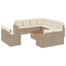 vidaXL 12 részes bézs polyrattan kerti ülőgarnitúra párnákkal (3256716) kerti bútor