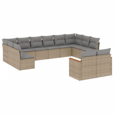 vidaXL 12 részes bézs polyrattan kerti ülőgarnitúra párnákkal (3258846) kerti bútor