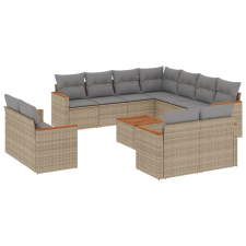 vidaXL 12 részes bézs polyrattan kerti ülőgarnitúra párnákkal (3258909) kerti bútor