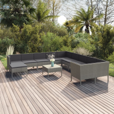 vidaXL 12 részes szürke polyrattan kerti ülőgarnitúra párnákkal kerti bútor