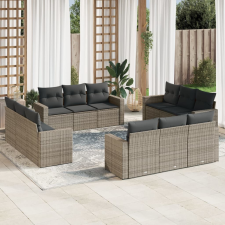 vidaXL 12 részes szürke polyrattan kerti ülőgarnitúra párnákkal kerti bútor