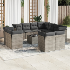 vidaXL 12 részes szürke polyrattan kerti ülőgarnitúra párnákkal kerti bútor