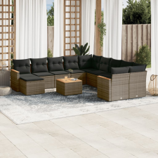 vidaXL 12 részes szürke polyrattan kerti ülőgarnitúra párnákkal kerti bútor