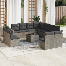 vidaXL 12 részes szürke polyrattan kerti ülőgarnitúra párnákkal kerti bútor