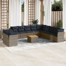 vidaXL 12 részes szürke polyrattan kerti ülőgarnitúra párnákkal kerti bútor