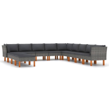 vidaXL 12 részes szürke polyrattan kerti ülőgarnitúra párnákkal (3059724) kerti bútor