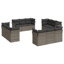 vidaXL 12 részes szürke polyrattan kerti ülőgarnitúra párnákkal (3217330) kerti bútor