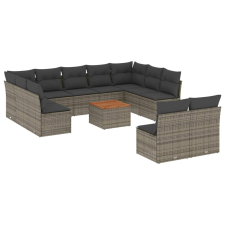 vidaXL 12 részes szürke polyrattan kerti ülőgarnitúra párnákkal (3223890) kerti bútor