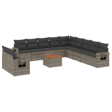 vidaXL 12 részes szürke polyrattan kerti ülőgarnitúra párnákkal (3224646) kerti bútor