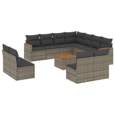 vidaXL 12 részes szürke polyrattan kerti ülőgarnitúra párnákkal (3226095) kerti bútor