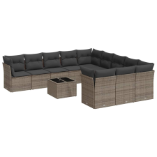 vidaXL 12 részes szürke polyrattan kerti ülőgarnitúra párnákkal (3250259) kerti bútor