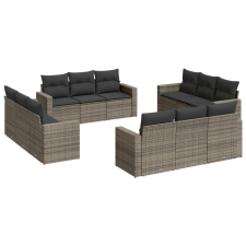 vidaXL 12 részes szürke polyrattan kerti ülőgarnitúra párnákkal (3251107) kerti bútor