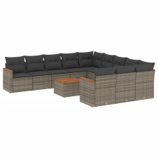vidaXL 12 részes szürke polyrattan kerti ülőgarnitúra párnákkal (3258840) kerti bútor