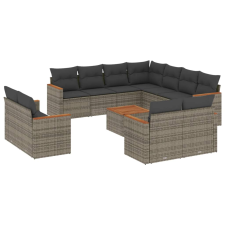 vidaXL 12 részes szürke polyrattan kerti ülőgarnitúra párnákkal (3258910) kerti bútor
