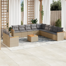 vidaXL 12 részes vegyes bézs polyrattan kerti ülőgarnitúra párnákkal kerti bútor