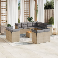 vidaXL 12 részes vegyes bézs polyrattan kerti ülőgarnitúra párnákkal kerti bútor