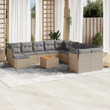 vidaXL 12 részes vegyes bézs polyrattan kerti ülőgarnitúra párnákkal kerti bútor