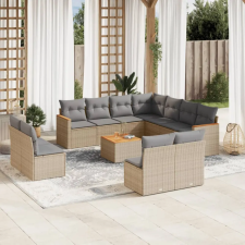 vidaXL 12 részes vegyes bézs polyrattan kerti ülőgarnitúra párnákkal kerti bútor