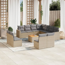 vidaXL 12 részes vegyes bézs polyrattan kerti ülőgarnitúra párnákkal kerti bútor