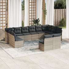 vidaXL 12 részes világosszürke polyrattan kerti ülőgarnitúra párnával kerti bútor
