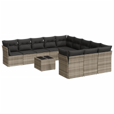 vidaXL 12 részes világosszürke polyrattan kerti ülőgarnitúra párnával (3250261) kerti bútor