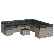 vidaXL 12 részes világosszürke polyrattan kerti ülőgarnitúra párnával (3250461) kerti bútor