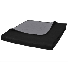 vidaXL 130884 Double-sided Quilted Bedspread Black/Grey 220 x 240 cm lakástextília