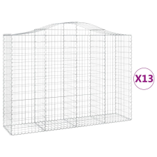 vidaXL 13 db íves horganyzott vas gabion kosár 200x50x140/160 cm (3145693) kerti tárolás