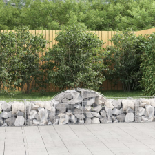 vidaXL 13 db íves horganyzott vas gabion kosár 200x50x40/60 cm kerti dekoráció