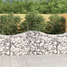 vidaXL 13 db íves horganyzott vas gabion kosár 200x50x80/100 cm kerti tárolás