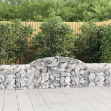 vidaXL 13 db íves horganyzott vas gabion kosár 300x30x60/80 cm kerti dekoráció