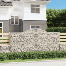 vidaXL 13 db íves horganyzott vas gabion kosár 300x50x140/160 cm bútor