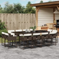 vidaXL 13 részes barna polyrattan kerti ülőgarnitúra párnákkal kerti bútor
