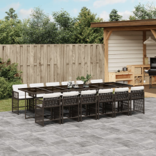 vidaXL 13 részes barna polyrattan kerti ülőgarnitúra párnákkal kerti bútor