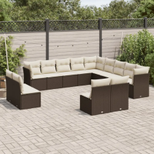 vidaXL 13 részes barna polyrattan kerti ülőgarnitúra párnákkal kerti bútor