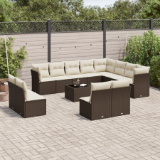 vidaXL 13 részes barna polyrattan kerti ülőgarnitúra párnákkal kerti bútor
