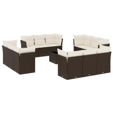 vidaXL 13 részes barna polyrattan kerti ülőgarnitúra párnákkal (3217343) kerti bútor