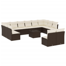 vidaXL 13 részes barna polyrattan kerti ülőgarnitúra párnákkal (3218383) kerti bútor