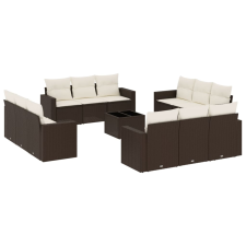 vidaXL 13 részes barna polyrattan kerti ülőgarnitúra párnákkal (3218773) kerti bútor