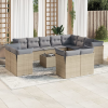 vidaXL 13 részes bézs polyrattan kerti ülőgarnitúra párnákkal