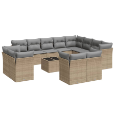 vidaXL 13 részes bézs polyrattan kerti ülőgarnitúra párnákkal (3250378) kerti bútor